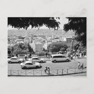 View from sacre coeur. Black and white. Postcard