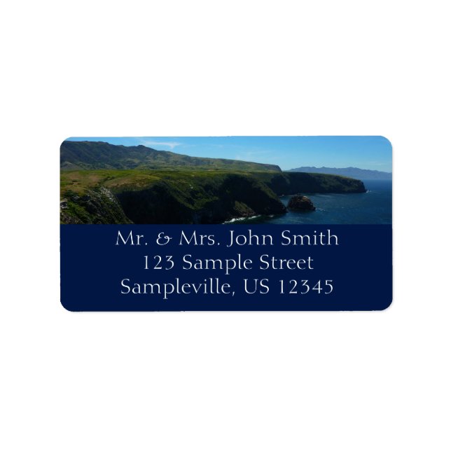 View from Santa Cruz Island in Channel Islands Label (Front)