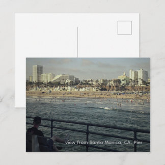 View from Santa Monica, CA. Pier Postcard
