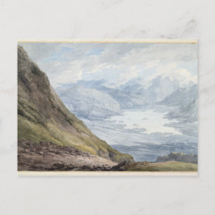 View from Skiddaw over Derwentwater (w/c over penc Postcard