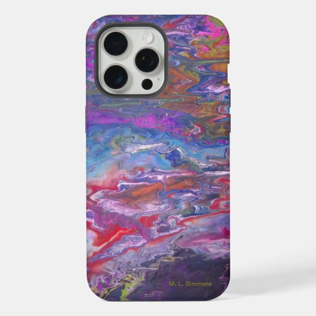 View From Space Paint Flow Art iPhone Case (Back)