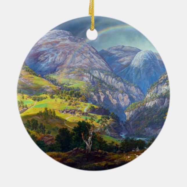 View from Stalheim by Johan Christian Dahl (1842) Ceramic Ornament (Back)