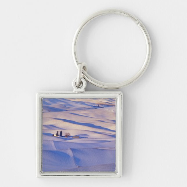 View from Steptoe Butte of rolling hills Keychain (Front)