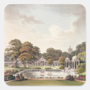 View from the dome, Brighton Pavilion, engraved by Square Sticker