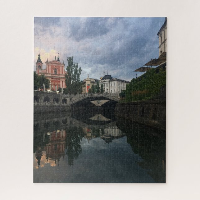View from the River in Ljubljana Slovenia Photo Jigsaw Puzzle (Vertical)
