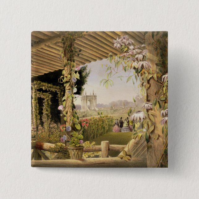 View from the Rustic Seat, Shrublands, from 'The G 2 Inch Square Button (Front)