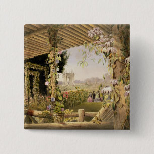 View from the Rustic Seat, Shrublands, from 'The G 2 Inch Square Button