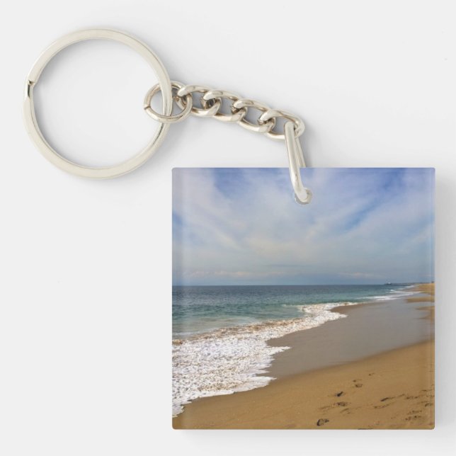 View from the Wedge, Newport Beach, California Keychain (Front)