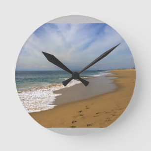 View from the Wedge, Newport Beach, California Round Clock