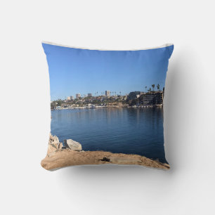 View from the Wedge, Newport Beach, California Throw Pillow