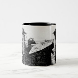 View from the Window at Le Gras, first photograph Two-Tone Coffee Mug