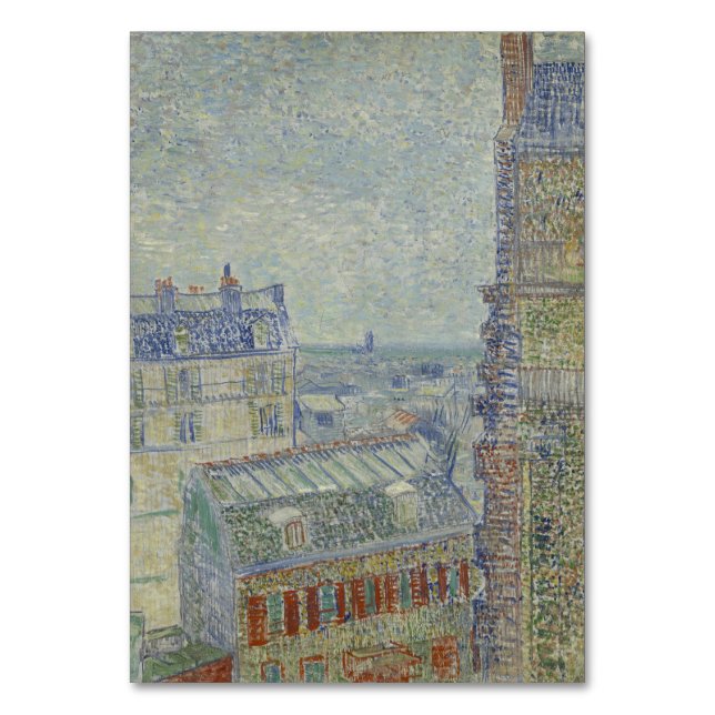 View from Theo's Apartment by Vincent Van Gogh Table Number (Front)