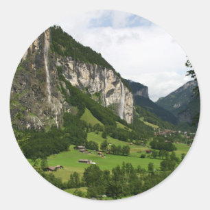 View From Trummelbach Falls, Lauterbrunnen CH Classic Round Sticker