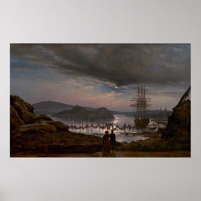 View from Vaekero near Christiania by J.C Dahl Poster (Front)