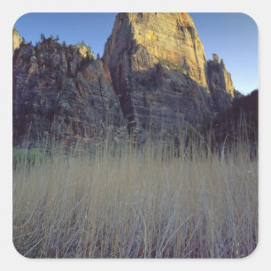 View from Virgin River flood plain, Zion Canyon Square Sticker