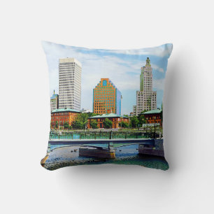 View from Waterplace Park, Providence, RI Throw Pillow