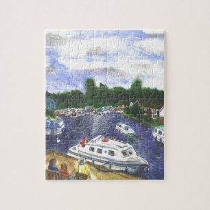 View from Wroxham Bridge Norfolk Broads Jigsaw Puzzle