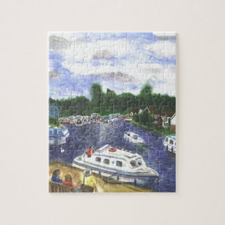 View from Wroxham Bridge Norfolk Broads Jigsaw Puzzle