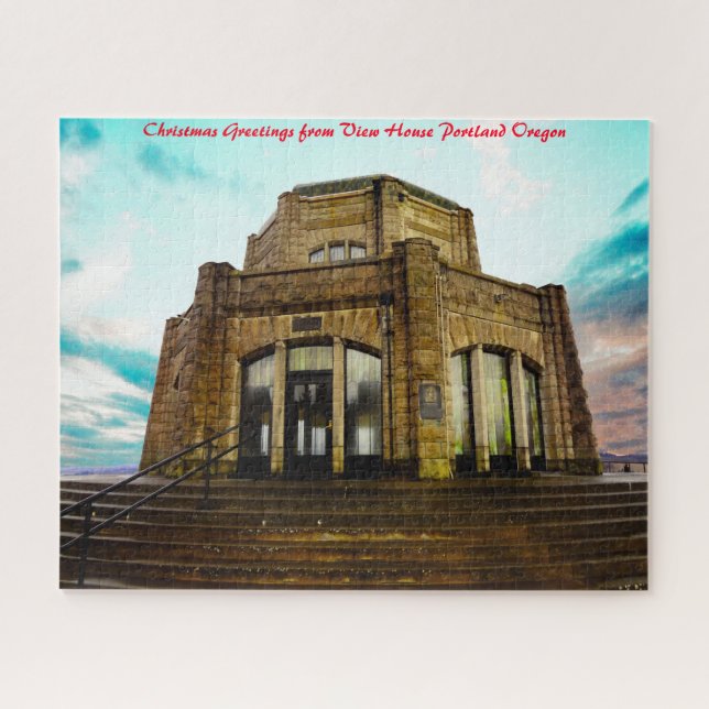 View House Portland Oregon. Christmas Greetings Jigsaw Puzzle (Horizontal)