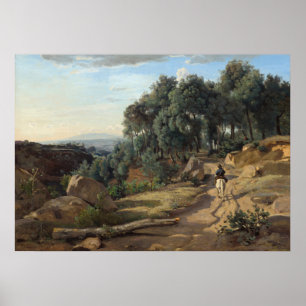 View near Volterra - Jean-Baptiste- Corot Fine Art Poster