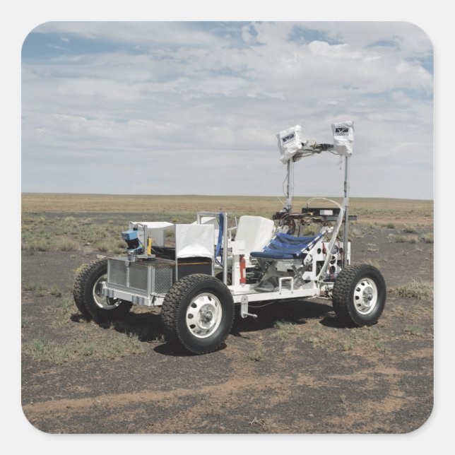 View of a 1-G Lunar Rover Vehicle Square Sticker (Front)