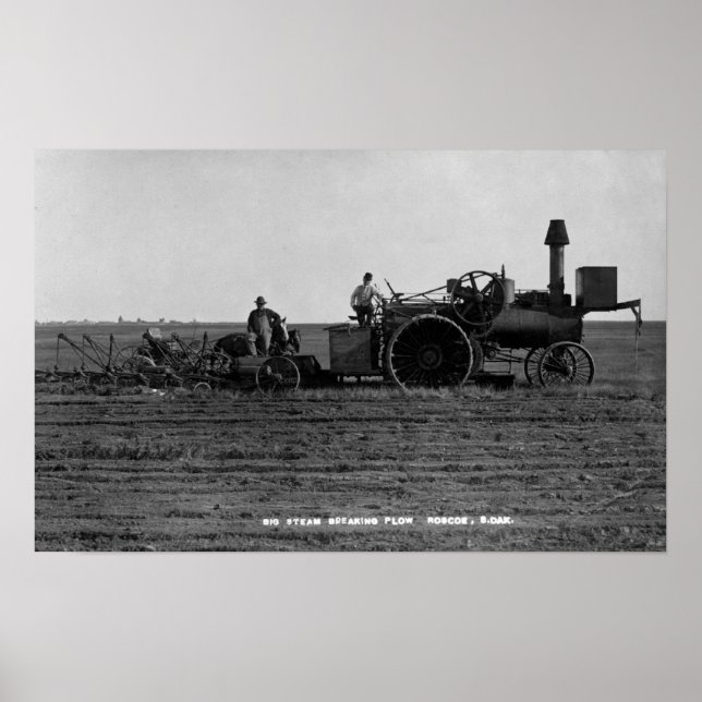 View of a Big Steam Plow Poster (Front)
