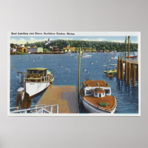 View of a Boat Landing and the Shore Poster