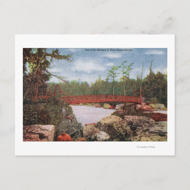View of a Bridge to the Three Sister Islands Postcard (Front)