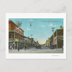 View of a Business StreetMarysville, CA Postcard