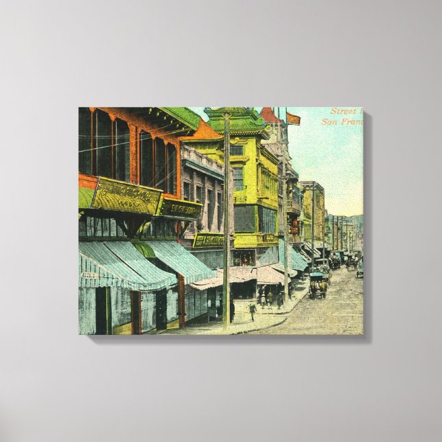View of a Chinatown Street Canvas Print (Front)