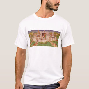 View of a city with labourers paving roads T-Shirt