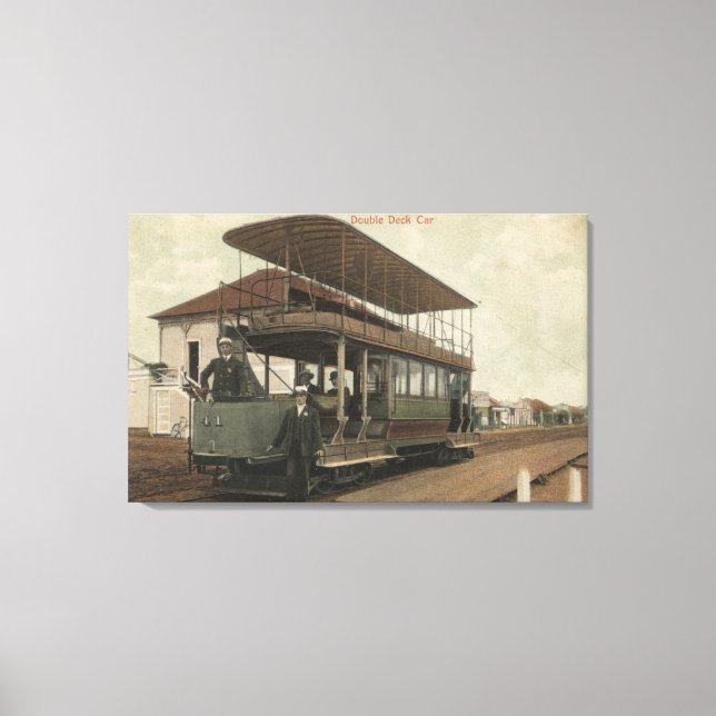 View of a Double Decker Cable Car Canvas Print (Front)