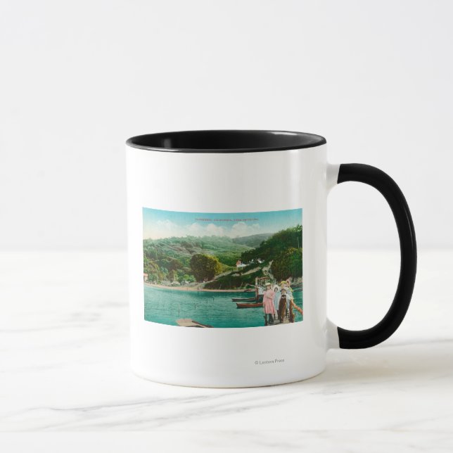 View of a Family on Lake DockInverness, CA Mug (Right)