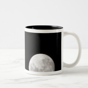 View of a full Moon, also shows Mars Two-Tone Coffee Mug