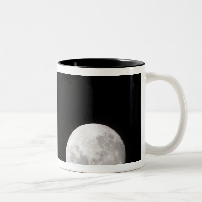 View of a full Moon, also shows Mars Two-Tone Coffee Mug (Right)