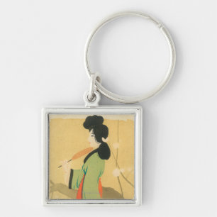 View of a Japanese Woman in ParisParis, France Keychain