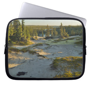 View of a lake and the surrounding sand hills, laptop sleeve