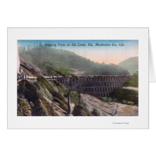 View of A Logging Train over Elk Creek Bridge