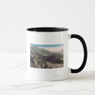 View of A Logging Train over Elk Creek Bridge Mug
