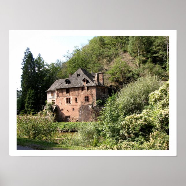 View of a manor house (photo) poster (Front)