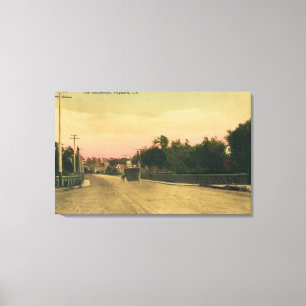 View of a Model-T Ford on the Boulevard Canvas Print