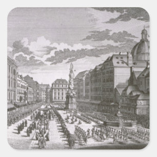 View of a procession in the Graben Square Sticker