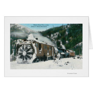 View of a Rotary Snow Plow in the Mountains