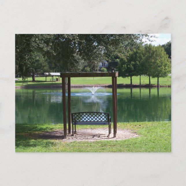 View of a small town lake postcard (Front)