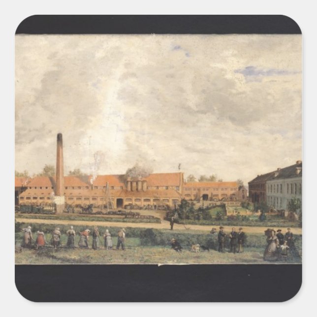 View of a Sugar Factory Square Sticker (Front)