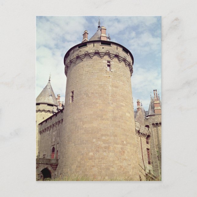 View of a tower of the chateau postcard (Front)