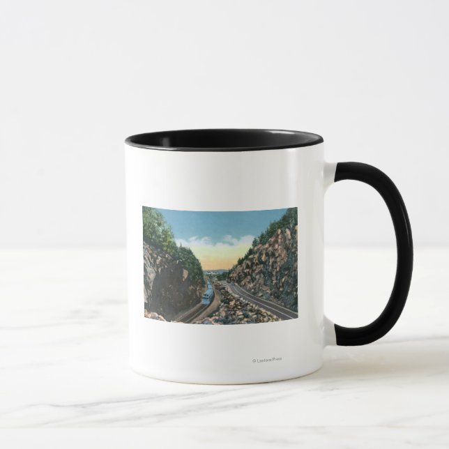 View of a Train Alongside the Highway Mug (Right)