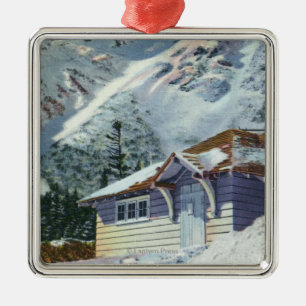 View of a US Forest Service Ski Shelter Metal Ornament