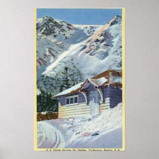 View of a US Forest Service Ski Shelter Poster