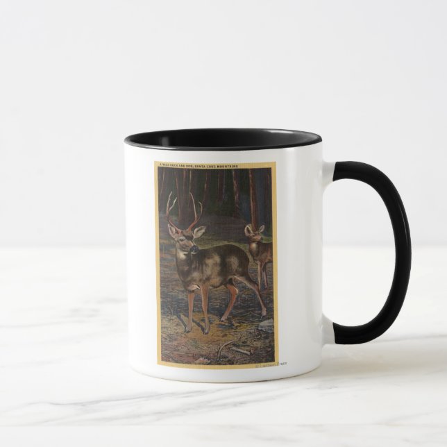 View of a Wild Buck & Doe Mug (Right)